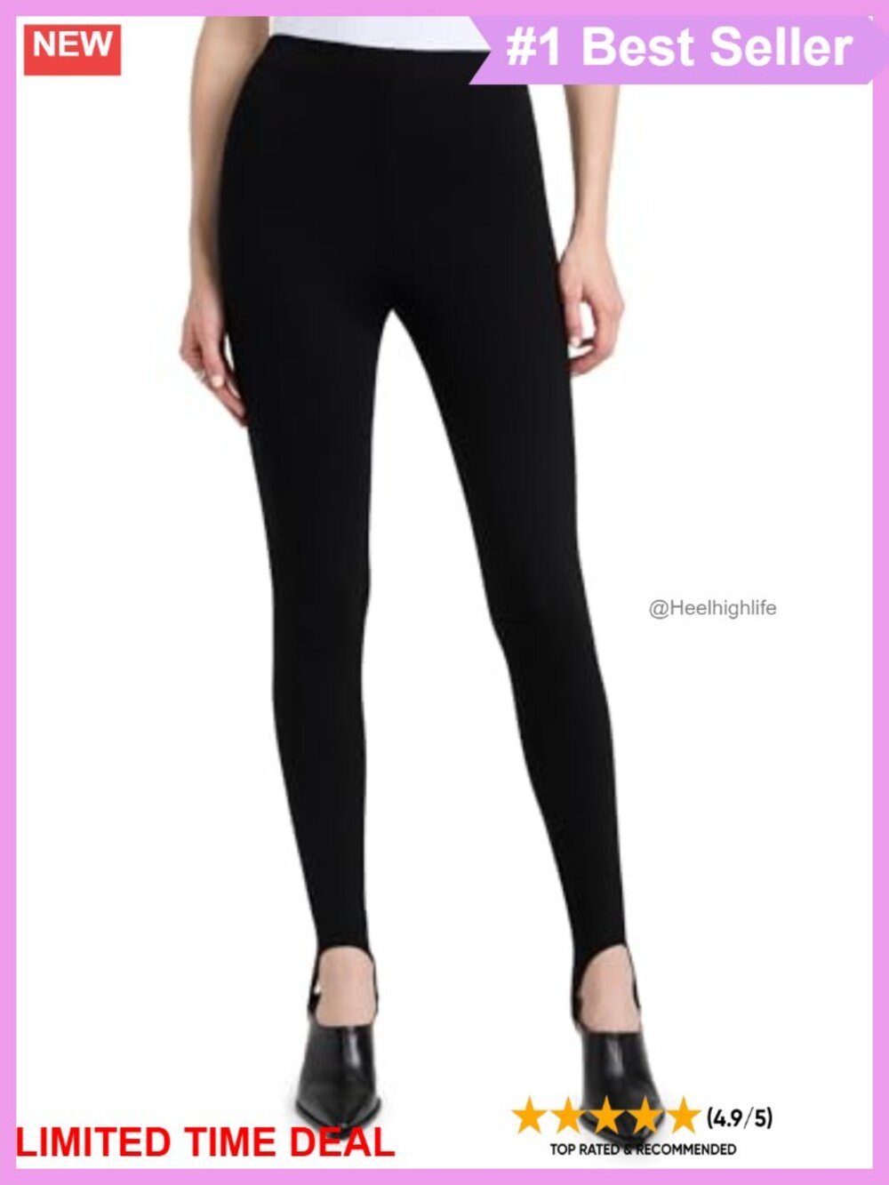 High Rise Stirrup Pants Ponte Jersey Loose Fit Casual Leggings
